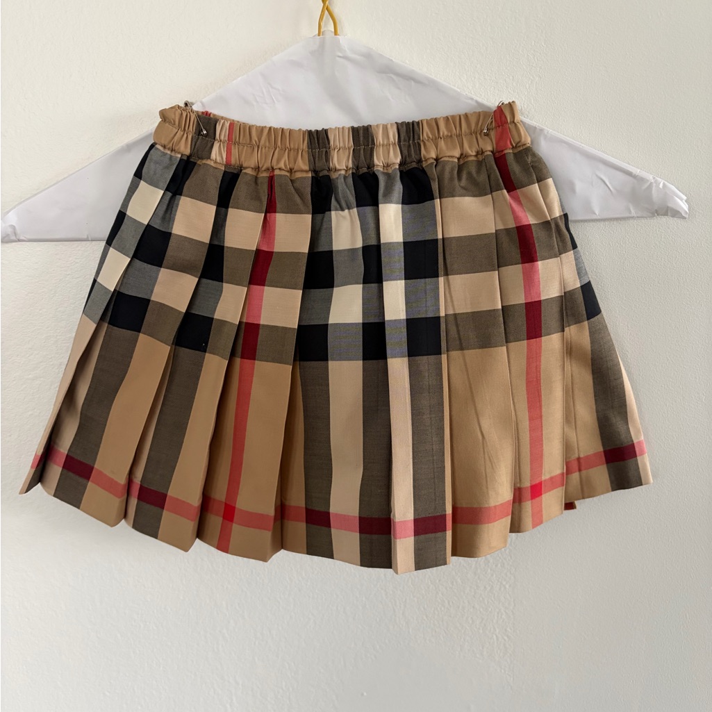 Burberry Checkered Skirt In Tan And Black
